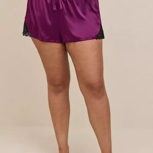 Torrid Satin Lace Trim Sleep Shorts Plus 4
